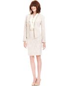 Tahari Chain-Trim Tweed Jacket Skirt - Lyst
