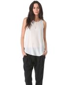 3.1 Phillip Lim Overlapped Side Seam Tank - White - Lyst
