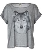 Haute Hippie Grey Heather Hungry Like A Wolf T-Shirt - Lyst