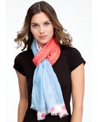 Bebe Polka Dot Stripe Scarf - Lyst