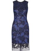 Vera Wang Lace and Tulle Dress - Lyst