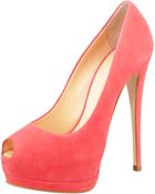 Giuseppe Zanotti Suede Peep-Toe Double-Platform Pump - Lyst
