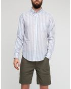 Band of Outsiders Batiste Stripe Long Sleeve Shirt - Lyst