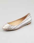 Vera Wang Lavender Lara Snakeembossed Ballerina Flat - Lyst