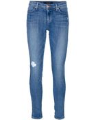 J Brand Distressed Skinny Jean - Lyst