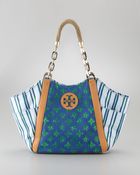 Tory Burch Karlya Mixprint Tote Bag Blue - Lyst