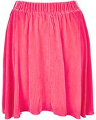 Topshop Velvet Skirt - Lyst