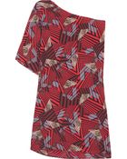 Tucker One-Shoulder Printed Silk Top - Lyst