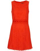 Topshop 60's Lace Panel Shift Dress - Lyst