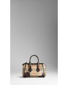 Burberry Small Haymarket Check Tote Bag - Lyst