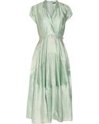 Donna Karan New York Belted Washed-Silk Dress - Lyst