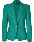 Balmain Emerald One Button Stretch Cotton Blazer - Lyst
