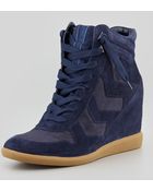 Sam Edelman Bennett Velour Hidden Wedge Sneaker - Lyst