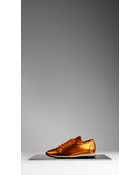 Burberry Metallic Snakeskin Trainers - Lyst