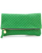 Clare Vivier Woven Foldover Clutch - Lyst