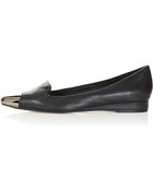 Topshop Kap Metallic Toe Cap Points - Lyst
