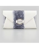 Kara Ross Electra Medium Python Clutch - Lyst