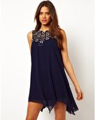 TFNC Swing Dress in Jewelled Crochet - Lyst