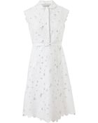Valentino Belted Silk and Floral Macramé Lace Dress - Lyst