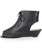 Topshop Flex Lace Up Wedge Sandals - Lyst
