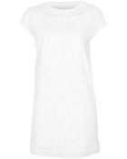 MICHAEL Michael Kors Broderie Anglais Shift Dress - Lyst