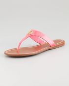 Tory Burch Cameron Patent Logo Thong Sandal - Lyst