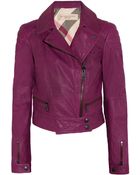 Burberry Brit Leather Biker Jacket - Lyst