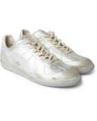 Maison Martin Margiela Metallic Panelled Fabric Sneakers - Lyst