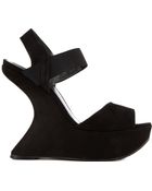 Stuart Weitzman Bandana Suede Wedge Sandals - Lyst