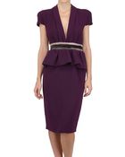 Bottega Veneta Crepe Dress with Velvet Trim - Lyst