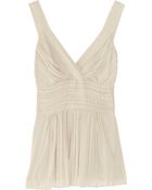 Burberry Pleated Stretchsilk Georgette Top - Lyst