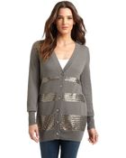 Autumn Cashmere Cashmere Sequin Stripe Cardigan - Lyst