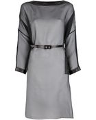 Valentino Sheer Lambskin Trim Dress - Lyst