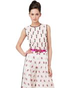 Oscar de la Renta Sleeveless Top with Tassel Embroidery - Lyst