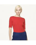 Ralph Lauren Black Label Rolled Sleeve Cotton Boatneck - Lyst