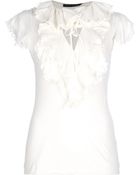 Ralph Lauren Blue Label Ruffle Blouse - Lyst