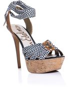 Sam Edelman Mela Striped Embellished Platform - Lyst