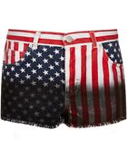 Moto Dip Dye Flag Hotpants - Lyst