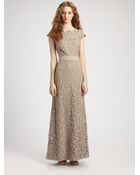 Tadashi Shoji Embroideredofftheshoulder Gown - Lyst