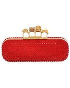Alexander McQueen Crystal Silk Knuckle Box Clutch - Lyst