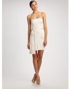 BCBGMAXAZRIA Asymmetrical Strapless Dress - Lyst