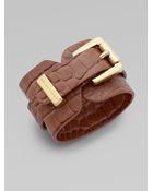Michael Kors Crocprint Leather Bracelet - Lyst