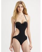 Oscar de la Renta Cutout Onepiece Swimsuit - Lyst