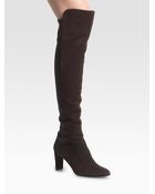 Stuart Weitzman Overtheknee Suede Stretch Boots - Lyst