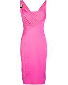 Versace Medallion Gathered Dress - Lyst