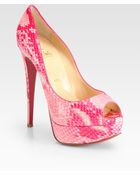 Christian Louboutin Lady Python Platform Pumps - Lyst