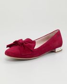 Miu Miu Jewelheel Suede Loafer - Lyst