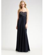 Theia Silk Crepe Gown - Lyst