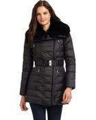 Dawn Levy Belted Rabbit Collar Coat - Lyst