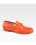 Gucci Patent Leather Horsebit Loafer - Lyst